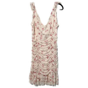NWT Coquette Dress Cottage‎ Floral Ruffle Fairy White Pink Large Romantic Lover